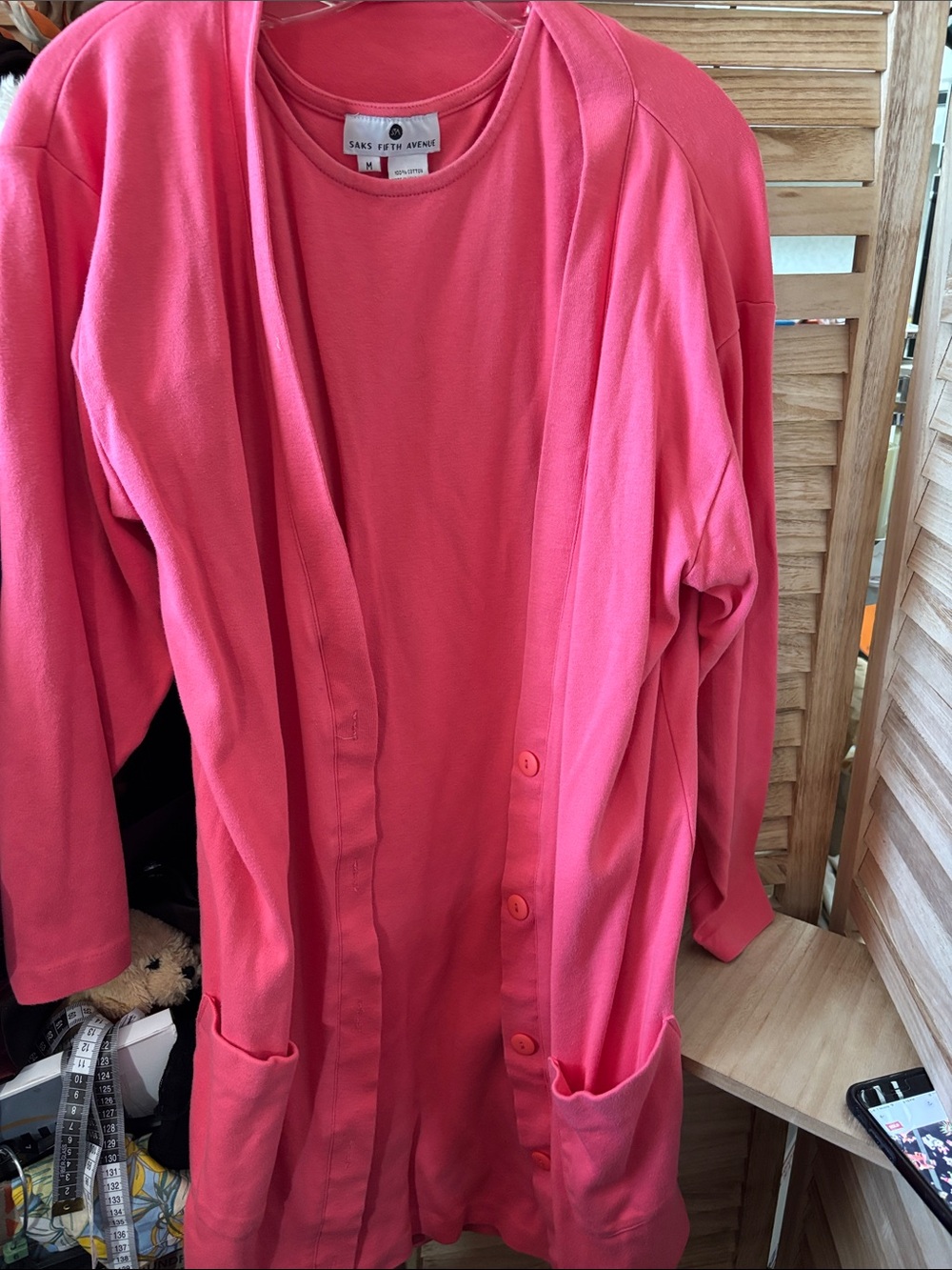 Saks Fifth Avenue Tank Style Dress And Coat Set Medium